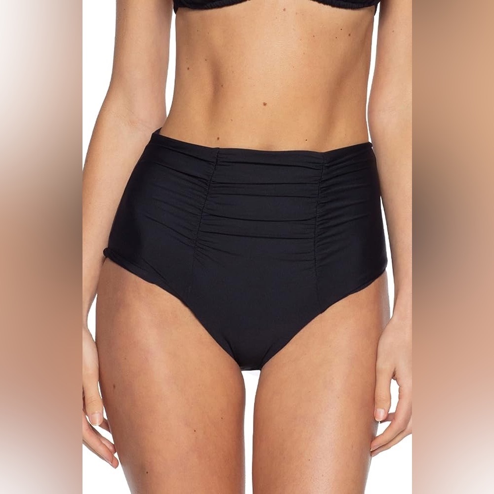 Becca Vintage Cut High-Waisted Swim Bottom Black XS